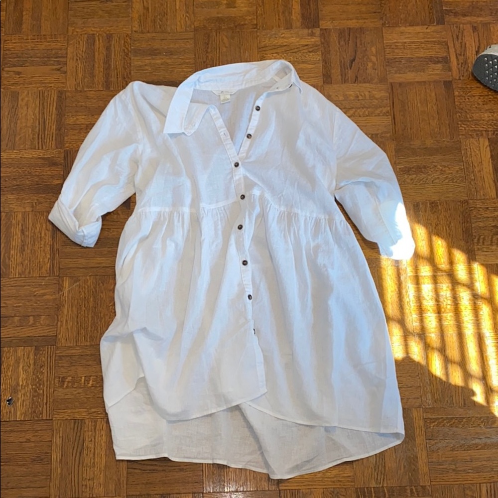 White linen dress